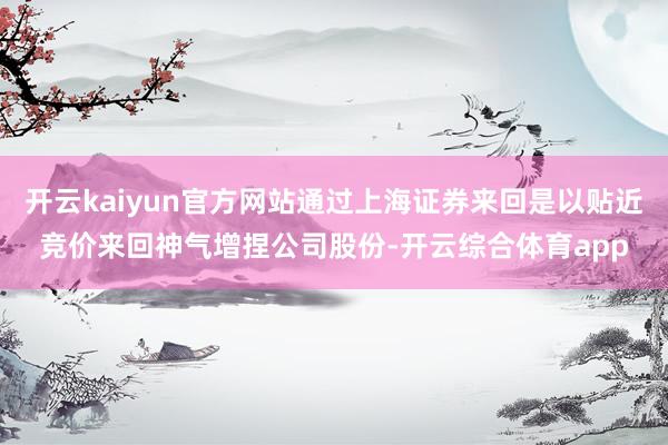 开云kaiyun官方网站通过上海证券来回是以贴近竞价来回神气增捏公司股份-开云综合体育app