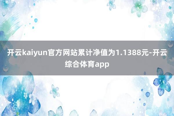 开云kaiyun官方网站累计净值为1.1388元-开云综合体