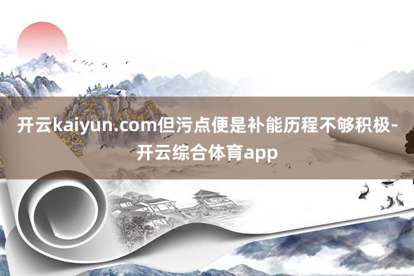 开云kaiyun.com但污点便是补能历程不够积极-开云综合