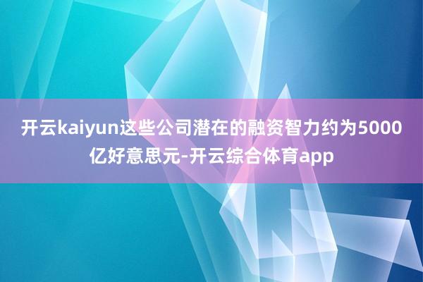 开云kaiyun这些公司潜在的融资智力约为5000亿好意思元
