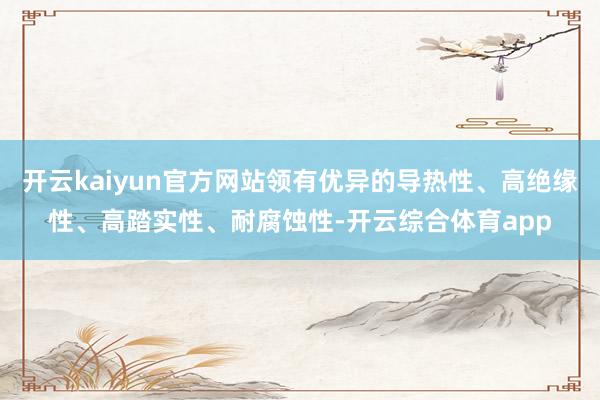 开云kaiyun官方网站领有优异的导热性、高绝缘性、高踏实性