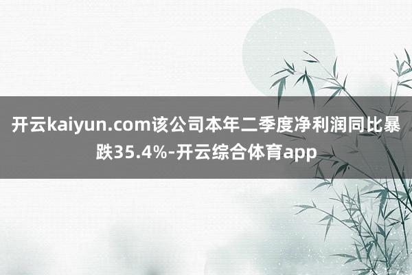 开云kaiyun.com该公司本年二季度净利润同比暴跌35.