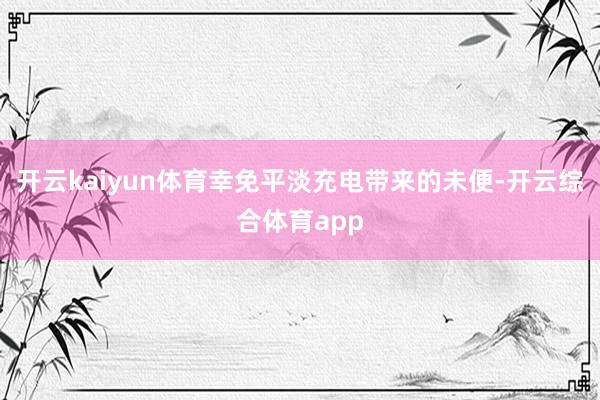 开云kaiyun体育幸免平淡充电带来的未便-开云综合体育app