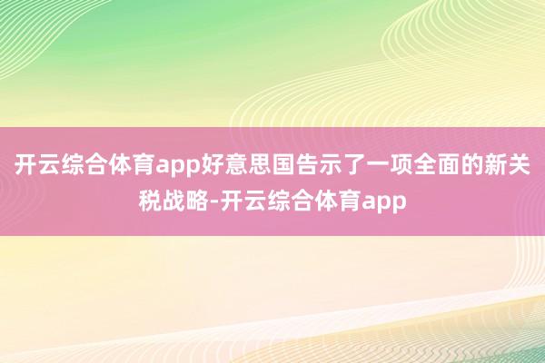 开云综合体育app好意思国告示了一项全面的新关税战略-开云综