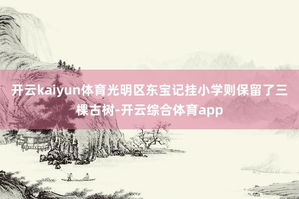 开云kaiyun体育光明区东宝记挂小学则保留了三棵古树-开云
