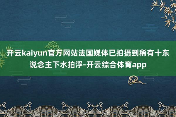 开云kaiyun官方网站法国媒体已拍摄到稀有十东说念主下水拍浮-开云综合体育app