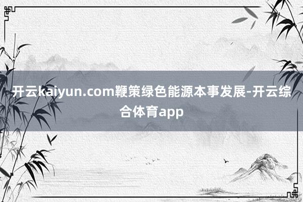 开云kaiyun.com鞭策绿色能源本事发展-开云综合体育a