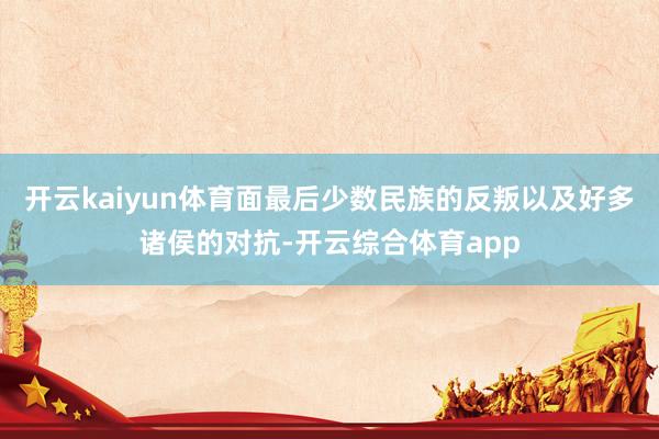 开云kaiyun体育面最后少数民族的反叛以及好多诸侯的对抗-开云综合体育app